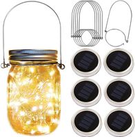 Wholesale Solar Mason Jar Lid String Lights Led Fairy Firefly String Lights with Mason Jar Lid Fits Regular Mouth Mason Jars