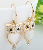 Wholesale Personalized Ornament Owl Stud Earrings Amazon Creative Earrings Animal Opal Earrings