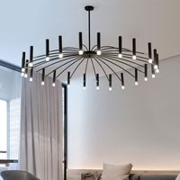 Wholesale Modern Black Branch Chandelier Metal Pendant Light Bar Villa Hotel Home Living Room Ceiling Lamp Fixture PA0220