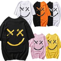 Wholesale Mens New Style Fashion Hot T Shirts Casual Crewneck Short Sleeve Hip Hop Print Loose Casual Tee Male Tops