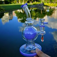 Wholesale 7 Inch Ball Perc Heady Glass Bong Showhead Percolator Thick Bongs Oil Dab Rigs mm Female Joint With Bowl Unique Water Pipes