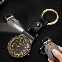 Wholesale Newest Colorful Pocket Watch Electronic USB Chargable Lighter With LED Light Car Keychain For Cigarette Smoking Pipe Tools Accessories Colors
