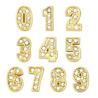 Wholesale New MM Gold Slide Numbers quot quot pieces Can Choose each Numbers Fit DIY Wristband Belts Bracelet LSSL033