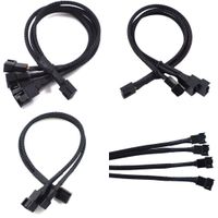 Wholesale High Quality Pin Pwm Fan Cable To Ways Splitter Black Sleeved cm Extension Cable Connector Pin PWM Extension Cables
