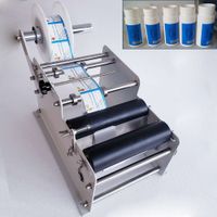Wholesale DHL Free Small Manual Round Bottle Labeling Machine Beer Cans Wine Adhesive Sticker Labeler Applicator Packing Machine