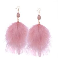 Wholesale Temperament Dream Personality Multicolor Feather Earring Black White Gray Pink Feather Elegant Long Fringe Wild Earring Female Jewelry Gift