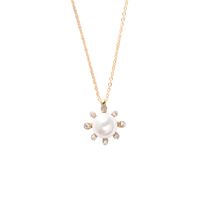 Wholesale Exquisite Sun flower pearl necklace clavicle chain necklace jewelry pendant Imitation diamond necklaces