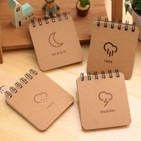 Wholesale Cowhide Paper Coils Notebook Blank Notepad Book Soft Copybook Daily Memos Pad Snow Print Kraft Cover Journal Notebooks Stationery DBC DH1437