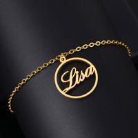 Wholesale Custom Name Anklet Personalized Jewelry Customized Stainless Steel Enkelbandje Rose Gold Color Nameplate for Girlfriend Birthday