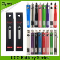 Wholesale Authentic Evod UGO mAh mAh Ego Battery colors Micro rough USB Charge Pass though E cig Pen Vape Batteries Vs Vision Spinner Law