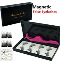 Wholesale Magnetic False Eyelashes set Invisible Magnet D Mink Lashes with Tweezers Thick Full Strip Fake Eyelash Eye Lash