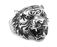 Wholesale Fashion Rock Men Tough guy punk style Vintage Domineering tiger head rings high quality Males Biker Animal Rings jewelry