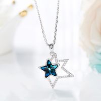 Wholesale Crystals from Swarovski Necklace Pendant Blue Star Shaped Stone Jewelry Christmas Valentine s Day Bijoux Gifts for Women