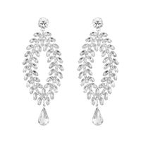 Wholesale Teardrop Big Crystal Gold Color Earrings for Women Brides Drop Dangle Long Earrings for Wedding Accessories Gift JCC068