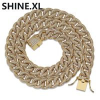 Wholesale Hip Hop Jewelry New Style mm Cuban Link Chain Necklace Iced Out Zircon Gold Silver Plated Charm Jewelry for Men