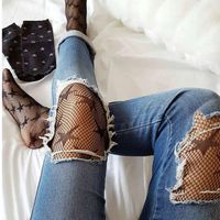Wholesale Fashion Cool Star Printed Fishnet Tights Hollow Out Sexy Mesh Pantyhose Punk Pattern Pantyhose Black Women Tights