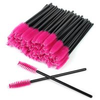 Wholesale Disposable Eyelash Brushes Eyebrow Castor Oil Brush Mascara Wands Cosmetic Makeup Tools Black and Rose Red