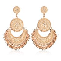 Wholesale Vintage Exotic Carved Flowers Exaggerated Tassel Earrings Metal Stud Earrings For Women Online Shopping India E571