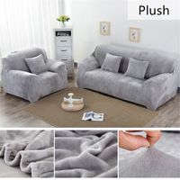 Wholesale Solid Color Plush Thicken Elastic Sofa Cover Universal Sectional Slipcover seater Stretch Couch Cover for Living Room