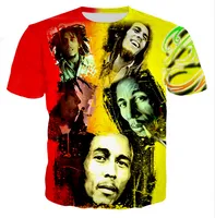 Wholesale Casual Mens Womans Bob Marley D HD Print T shirt Summer Short sleeved O neck T shirt Fashion Style Unisex Shirt Brand Tees DX043