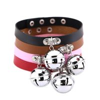 Wholesale Hot Sale Multicolor PU Leather Choker Necklace Women Punk Choker with Bell Statement Chocker Fashion Popular Jewelry Cosplay Party Gifts