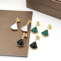 Wholesale luxury designer jewelry womens earrings stud little skirt design earrings Diamonds Stainless Steel black white red green color diamond earring