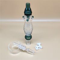 Wholesale Hot Sale Wave Nectar Collectors Set with A mm Quartz Nail A Plastical Connector A Glass Bowl for Straw Glass Bongs bb