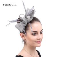 Wholesale Turquoise women fascinator church hats wedding copy sinamay chic bow headpiece ladies Cocktail decor with hair comb colors