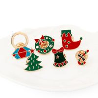 Wholesale Christmas Tree Santa Claus Brooch Pin Decorations Wreath Cartoon Brooches For Women Clotihing Charm Winter Jewelry Holiday Gift XD21183
