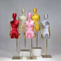 Wholesale Fashion Model Props Female Half Length High End Silk Satin Gold Arm Mannequin Wedding Dress Display Rack Window Display Platform