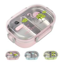 Wholesale Portable Japanese Lunch Box With Compartments Tableware Stainless Steel Kids Bento Box Microwave Food Container Tableware