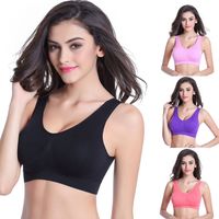 Wholesale Women Sports Yoga Bra Colors Seamless Fitness Vest Ladies Sexy Gym Bras Push Up Crop Tops Running Workout Bra Plus Size