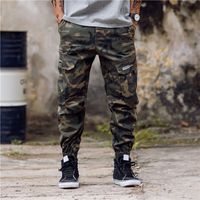 Wholesale New Arrival Fashion Mens Camouflage Jogging Pants Zipper Overalls Beam Foot Trousers Irregular Pants Hip Hop Mens Pants