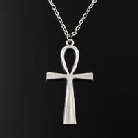 Wholesale Simple Classic fashion cross egyptian ankh life symbol Antique Silver Pendant Girl Short Long Chain Necklaces Jewelry for women