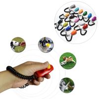 Wholesale Portable Adjustable Sound Key Chain And Wrist Strap Training Clicker Multi Color Pet Dog Outdoor Training Clicker Whistle DH0649 T03