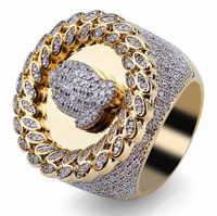Wholesale iced out Christian Prayer sign ring for men women luxury designer bling diamond flash ring gold silver copper zircon couple lover ring jewel