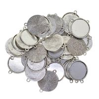 Wholesale 50Pcs Necklace Pendant Setting Cabochon Cameo Base Tray Bezel Blanks Fit mm Cabochons Jewelry Making Findings Tibetan Silver