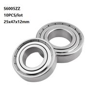 Wholesale 10pcs S6005ZZ bearing mm S6005Z S6005 Z ZZ Stainless steel Deep Groove Ball bearing x47x12mm