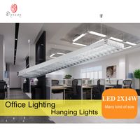 Wholesale Aluminum Hanging Lights pendant lamps Contemporary Office T5 Tube Reflector LED DIY Connection Fitness Club Restaurant Lighting Free Ship