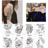 2019 Nouveau Body Art étanche Autocollants De Tatouage Temporaire Fleur Conception Faux Tatouage Flash Autocollant De Tatouage Main Pied Cou