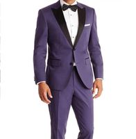 Wholesale XLY Latest Coat Pant Design Lavender Mens Suit Groom Wedding Suits Slim Fit Pieces Tuxedos Custom Prom Blazer Terno Masculino