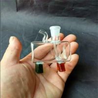 Wholesale Small square glass hookah bongs accessories Unique Oil Burner Glass Bongs Pipes Water Pipes Glass Pipe Oil Rigs Smoking with Dropper