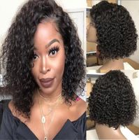 Lace Front Wig Curly Bob Cut Natural Color 10a Grade Indian Virgin Human Hair Full Lace Wigs For Black Women Free Shipping
