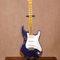Wholesale Custom John Cruz John Mayer MasterBuilt Heavy Relic Metallic Blue Sparkle ST Electric Guitar Vintage Klusion Tuners Aged Chrome Hardware