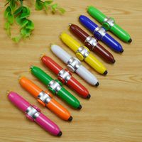 Wholesale 100pcs in Multi functional Led flashlight ballpoint pen Touch capacitive stylus ballpen Fidget Spinner Torch