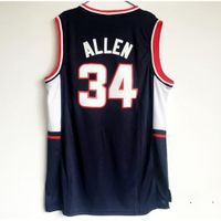 Wholesale NCAA Men Basketball Ray Allen College Jerseys Uconn Connecticut Huskies Allen Jersey Navy Blue Color Team All Stitched For Sport Fans