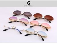 Wholesale New Oval Sunglasses for Women Rimless Diamond Cutting Lens Sun Glasses Female Ocean Clear Purple Lenses lentes de sol