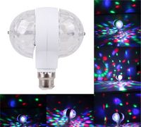 Wholesale Dual Head Magic LED Stage light Disco Lamp Rotating Bulb Light RGB Colorful Party MINI Crystal Ball Lights E27
