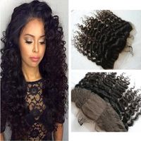 Wholesale Malaysian Deep Curly Silk Base Lace Frontal x4 Bleached Knots Cheap Human Hair Silk Top Full Lace Frontal Closure With Baby Hair