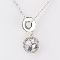 Wholesale Hot Love Heart Pendant Sterling Silver CZ Diamond Applicable to Pandora Jewelry Charm Lady Ladies Pendant with Box Holiday Gift